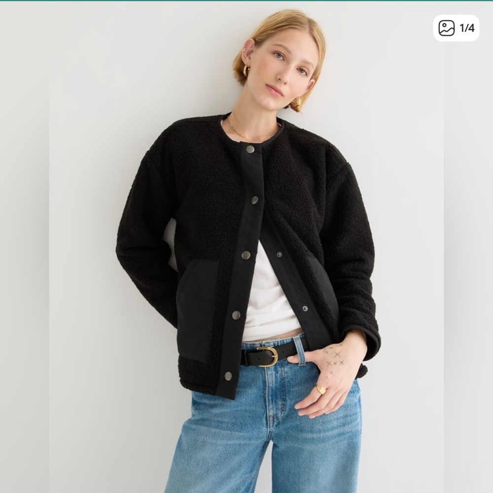 Jcrew teddy sherpa lady jacket
